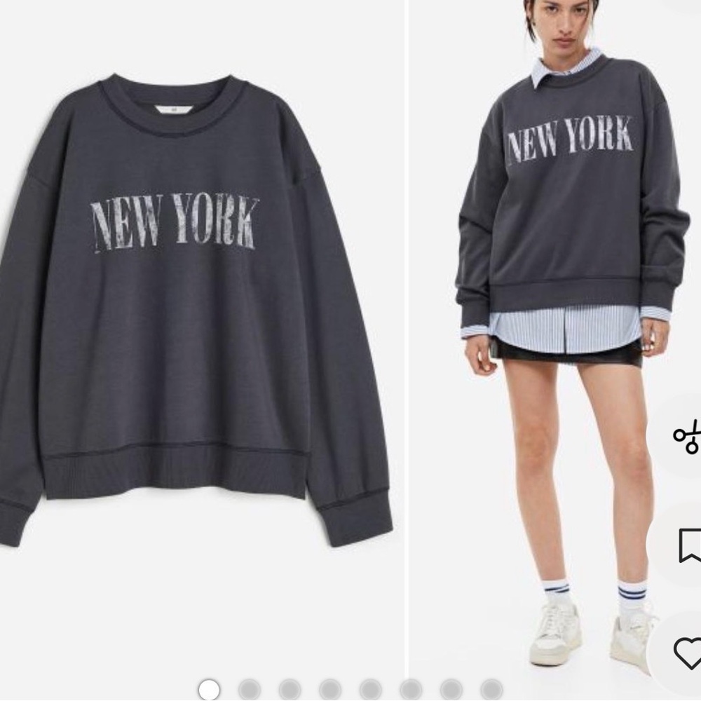 H&M Charcoal New York Sweatshirt - Picture 2 of 5